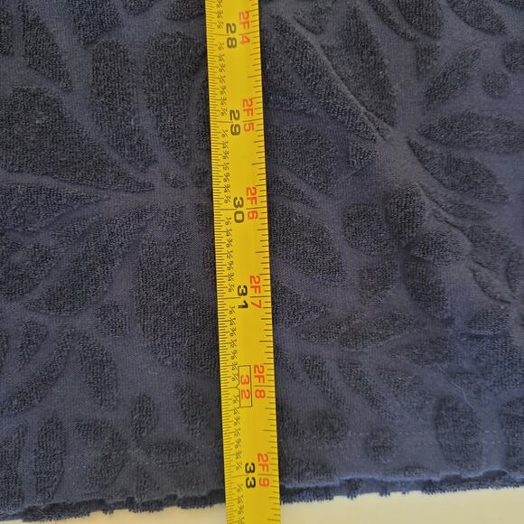 Lands’ End Women’s Large Blue Short Sleeve Shift Dress/Coverup Textured Leaf - Picture 6 of 7